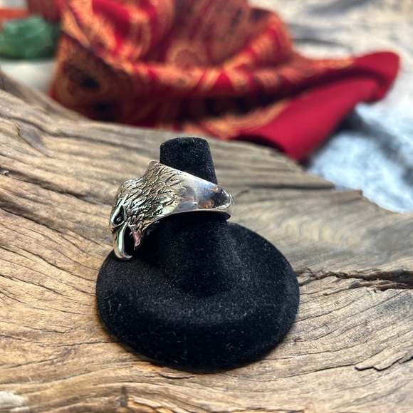 VINTAGE G&S SILVER EAGLE RING - Picture 1 of 6